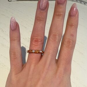 Elegant Orange and Silver Women's Ring